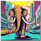 Painting by numbers for children Gray elephant in the city